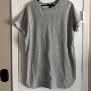 Gray short sleeve sweatshirt tunic